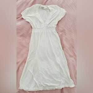 James Perse Ivory V-Neck Mini Dress